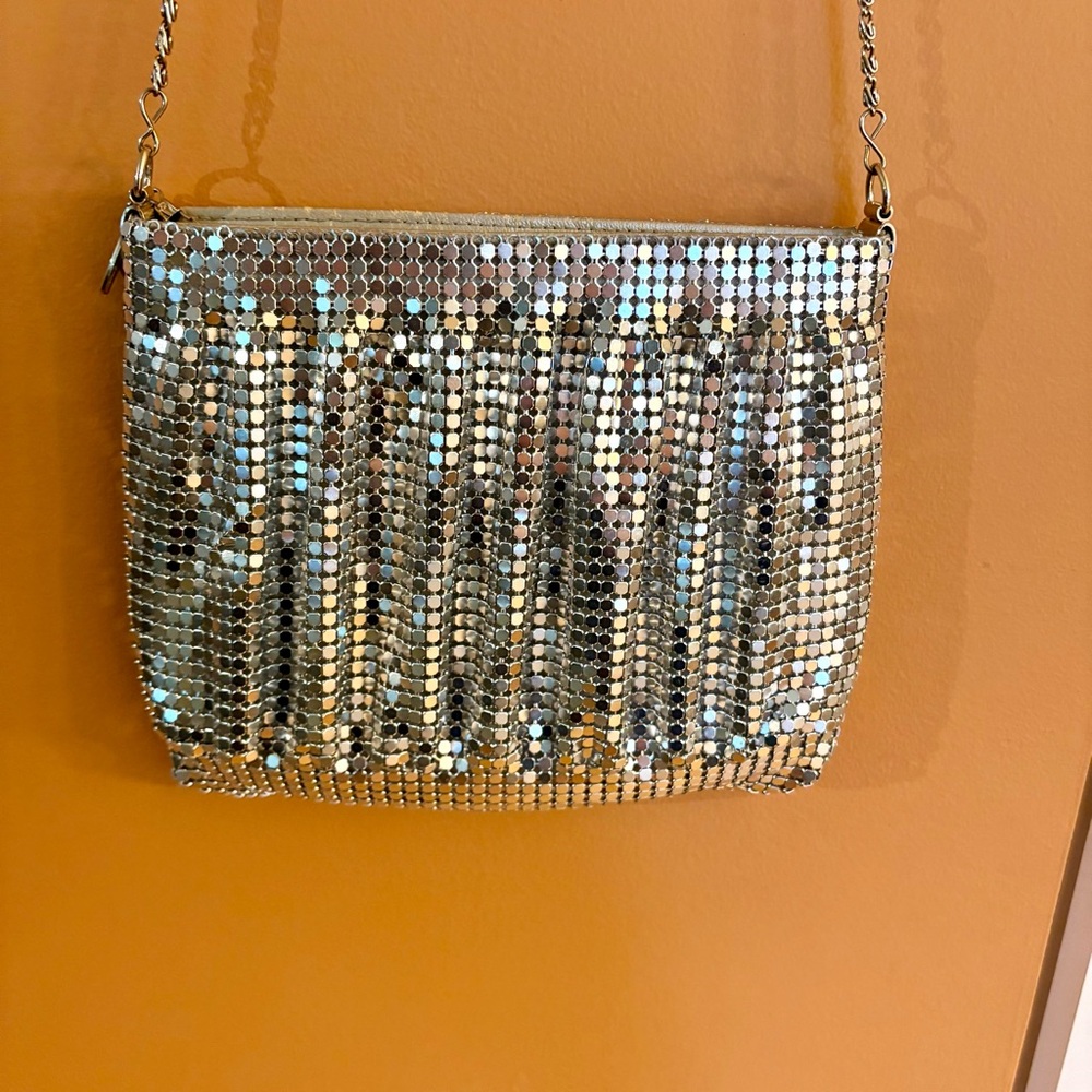 Vintage Silver Mesh Evening Bag